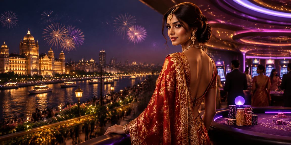 Indian woman enjoying mobile sports betting on her phone